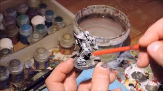 Tzeentch Slaughterpriest Tutorial 2 - Brushes and Basecoating