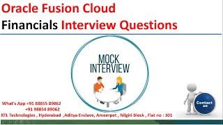 Oracle Fusion Financials Mock Interviews @RTL Placement batch | Placement | Realtime | Interview