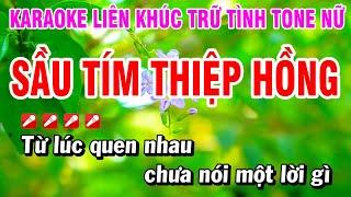 Karaoke Liên Khúc Trữ Tình Nhạc Sống Tone Nữ Dễ Hát - Sầu Tím Thiệp Hồng | Hoài Phong Organ