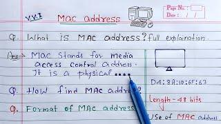 What is MAC Address? full Explanation | Learn Coding