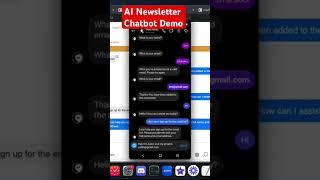 AI Newsletter Chatbot Demo #aichatbots #chatbots #chatbots #chatbotmarketing