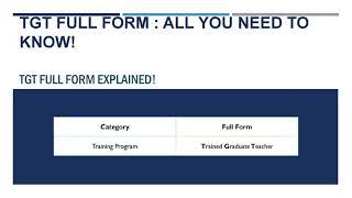 TGT Full Form : All you need to know! | Full Form Help