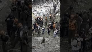 Israeli first responders survey aftermath of Iranian strike