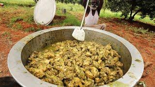 GREEN Chicken !!! Daddy Arumugam prepared Hyderabadi CHICKEN | Village food factory