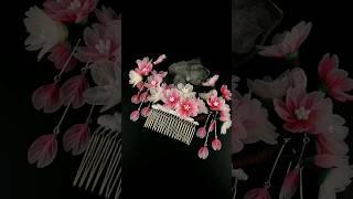 How it's made: Sakura Fubuki Headpiece #behindthescenes #artandcraft #shorts #kanzashi #つまみ細工 #桜