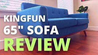 Kingfun Tbfit 65" W Love Seat Sofa Review | Blue Mid Century Modern Sofa Mid Century Modern Loveseat