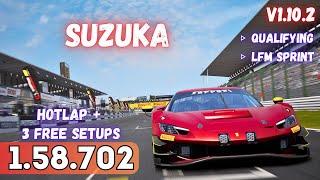 FERRARI 296 GT3 | SUZUKA 1.58.7 | HOTLAP + FREE SETUP | ACC v1.10