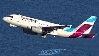 Beautiful Takeoff From Above - Eurowings Airbus A319 OE-LYX - Split Airport SPU/LDSP