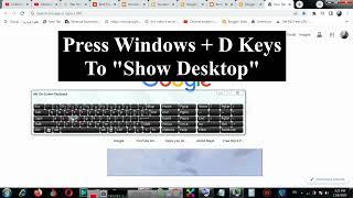 Shortcut Keys To Show The Desktop And Run Dialog Box / Run Command