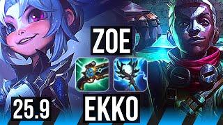 ZOE vs EKKO (MID) | Legendary | EUW Diamond | 25.9