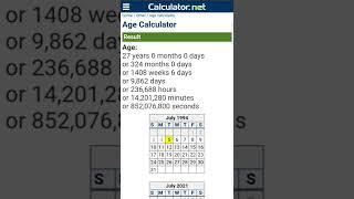 Know Your age with Days months secs mins without app #shorts #viralvideo #trendingvideo #tips
