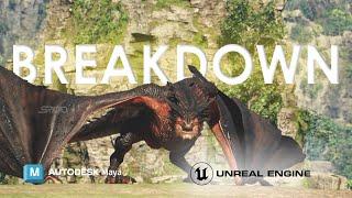 Tyrant dragon animation | breakdown | keyframe animation | behind the scenes | unreal engine & maya