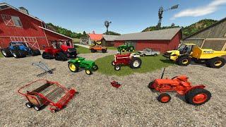 Starting a Farm with Random Barns Full of Trucks and Tractors | Farming Simulator 25