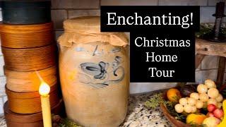 Enchanting Christmas Primitive & Colonial Home Tour filled with Handmades & Antiques