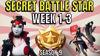 ALL Fortnite season 9 Secret Battle Star Locations week 1 to 3 - Season 9