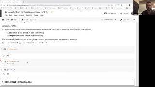 Introduction to python through Google Colab