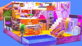 DIY Cardboard Miniature Dreamhouse #24 ~ *New DIY 3-storey Mansion Dollhouse with 2 bedrooms