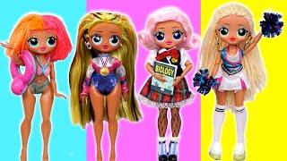 LOL OMG Doll Love Story, School Routine, Cheerleading & Gymnastics Videos