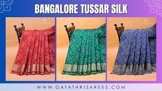 Bangalore Tussar Silk Sarees. Price Rs.2875/-  | #GayathriReddy |