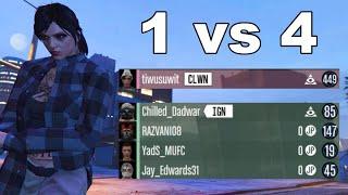 BLOWING UP NOOBS IN FREEMODE | 1 vs 4 | FREEMODE WAR | GTA V Online