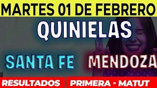 Quinielas Primera y matutina de Santa fé y Mendoza Martes 1 de Febrero