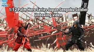 Unboxing video of 1/12 Palm Hero Series Japan Sengoku Soldier (Red and Black)