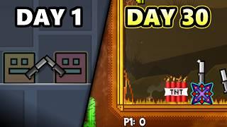 I Added Guns & TNT To My 2-Player Level In Geometry Dash (30 Days Challenge)