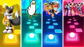 Tails Exe Vs Duck Vs Paw Patrol Team Vs Power Ranger - Tiles Hop EDM Rush!