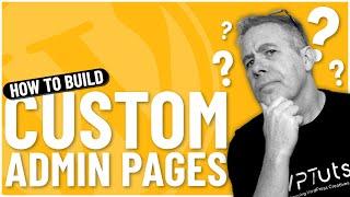 Build Custom Admin Pages | ACF Options Pages | WordPress