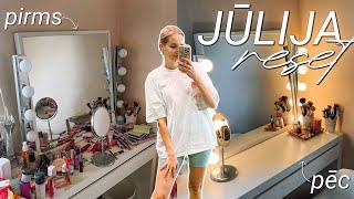 Jūlija reset: spoguļgaldiņa declutter, kardio & kāju diena + pabeidzu mazo DIY dārza projektu 