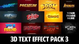 3D Text Effect Pack 3 In PSD Files |English| |Photoshop Tutorial|