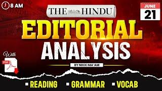 The Hindu Editorial Analysis | 20 June 2025 | Reading, Grammar, Vocab, MCQs | By Nikki Ma'am