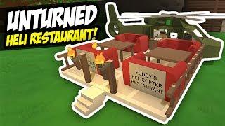 HELICOPTER RESTAURANT - Unturned Flying Store | Popular Pizza! (Funny Moments)