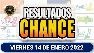 Resultados del CHANCE DE LA TARDE del Viernes 14 de enero de 2022 