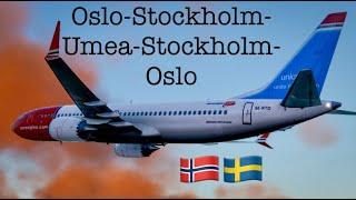 Oslo-Stockholm-Umea-Stockholm-Oslo I X-plane 12 I Boeing 737 MAX 8