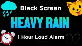 Black Screen  2 Hour Timer ⏱️ Soothing Rain Sounds  + 1 Hour Loud Alarm for Sleeping  (no ads)