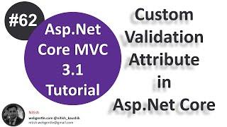 (#62) Custom Validation Attribute in asp.net core | Asp.Net Core tutorial