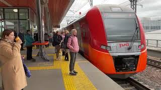 Stadler KISS Train  Aeroexpress Train Ride on Moscow Central Circle (MCC)