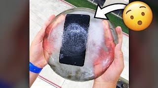 I took my brothers iPhone and FROZE IT.. #Shorts