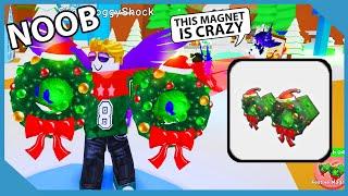 NOOB WITH FESTIVE MAGNET! X10,000 BOOST! | Roblox Magnet Simulator