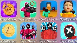 K-Games Challenge,K-Sniper Challenge,456 Craft Survival,Squid Game Survival Master,Squid Party Game