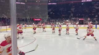 Calgary Flames vs Philadelphia Flyers pregame warmups 3/4/25