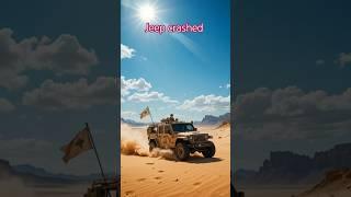 Military Jeep Flips in Desert After Sudden Obstruction  Epic Slow Motion Crash