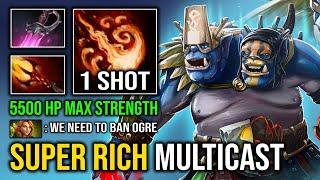 1 SHOT MULTICAST Khanda + Level 5 Dagon 5500 HP Raid Boss AOE Burst Combo Offlane Ogre Magi Dota 2