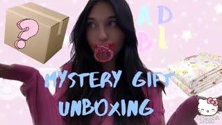 Mystery gift unboxing + Diaper try on!