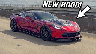 NEW Aggressive Custom Hood for my C7 Corvette!! CHANGED THE WHOLE LOOK!