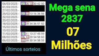  mega sena 2837 / estudos e observações / A linha 04 merece atenção,  dezenas 36 e 38 em alta