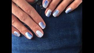 Denim nails tutorial / Джинсовые ногти или винтажный градиент