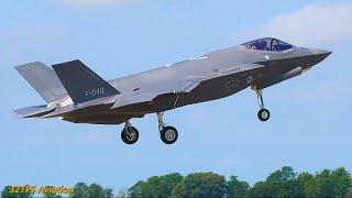 [4K] Brand new: RNLAF F-35A F-040 Delivery Flight - Arriving in style at Leeuwarden