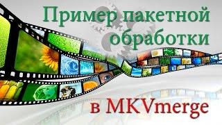 Пример пакетной обработки в программе mkvmerge